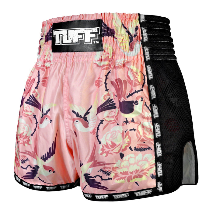 TUFF Muay Thai Shorts Boxing Trunks Retro Style (TUF-MSC123-PNK)