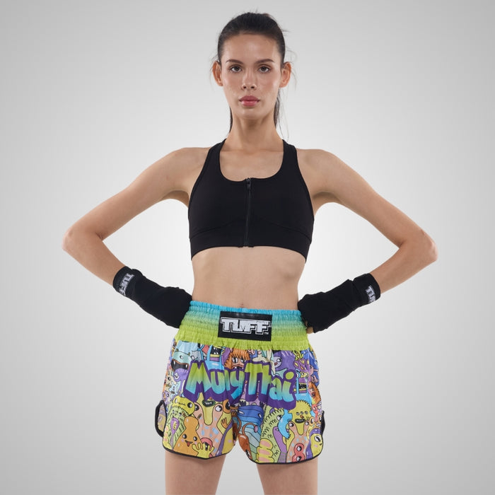 TUFF Muay Thai Shorts Boxing Trunks Retro Style (TUF-RMS107-MTC)