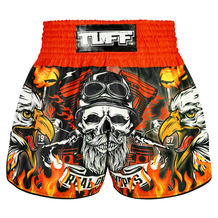 TUFF Muay Thai Shorts Boxing Trunks Retro Style (TUF-RMS108-RED)