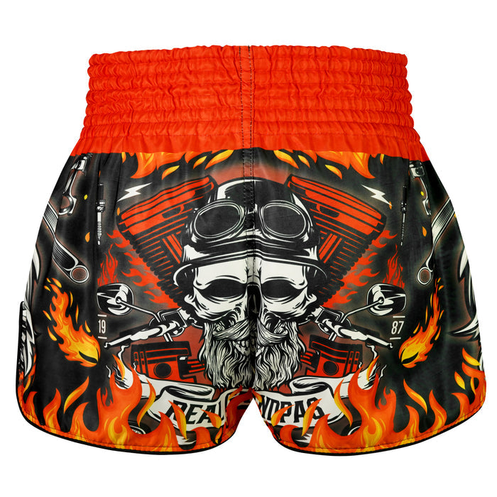 TUFF Muay Thai Shorts Boxing Trunks Retro Style (TUF-RMS108-RED)