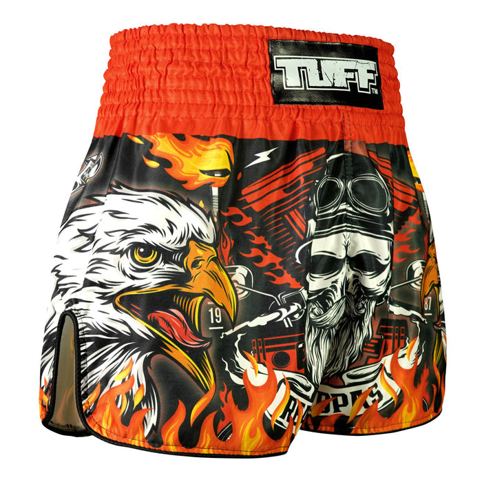 TUFF Muay Thai Shorts Boxing Trunks Retro Style (TUF-RMS108-RED)