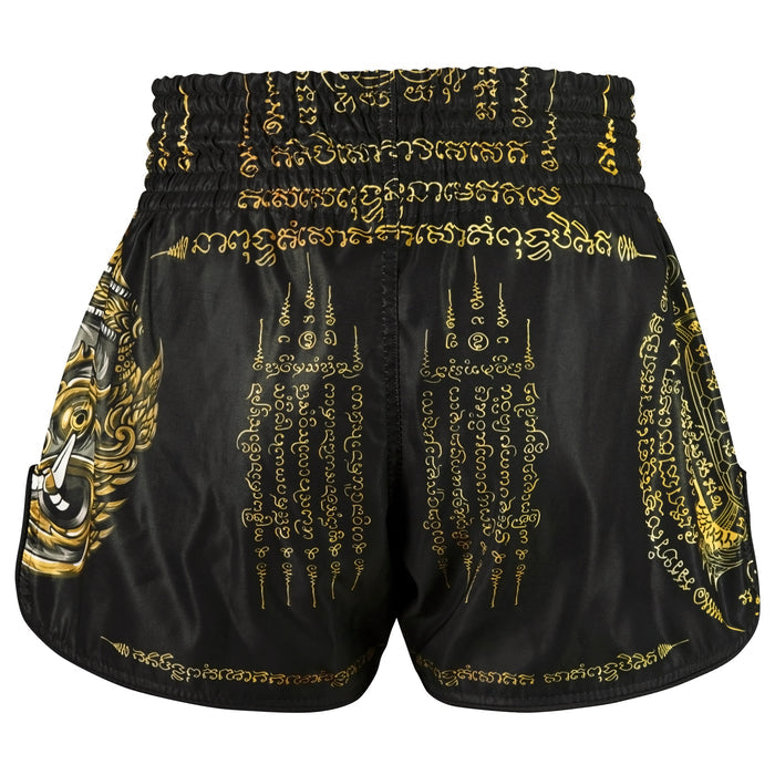 TUFF Muay Thai Shorts Boxing Trunks Retro Style (TUF-RMS116-BLK)