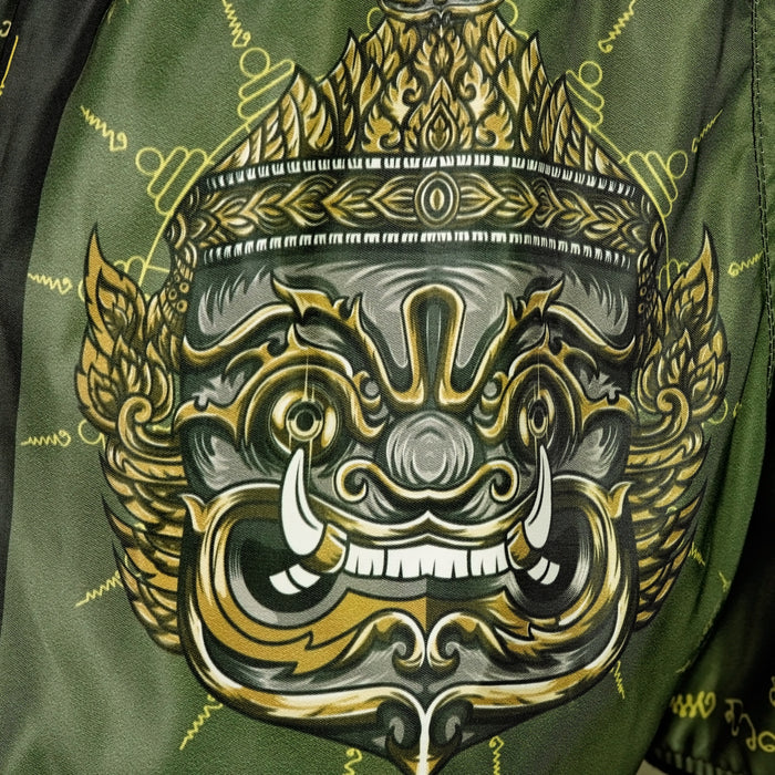 TUFF Muay Thai Shorts Boxing Trunks Retro Style (TUF-RMS117-GRN)