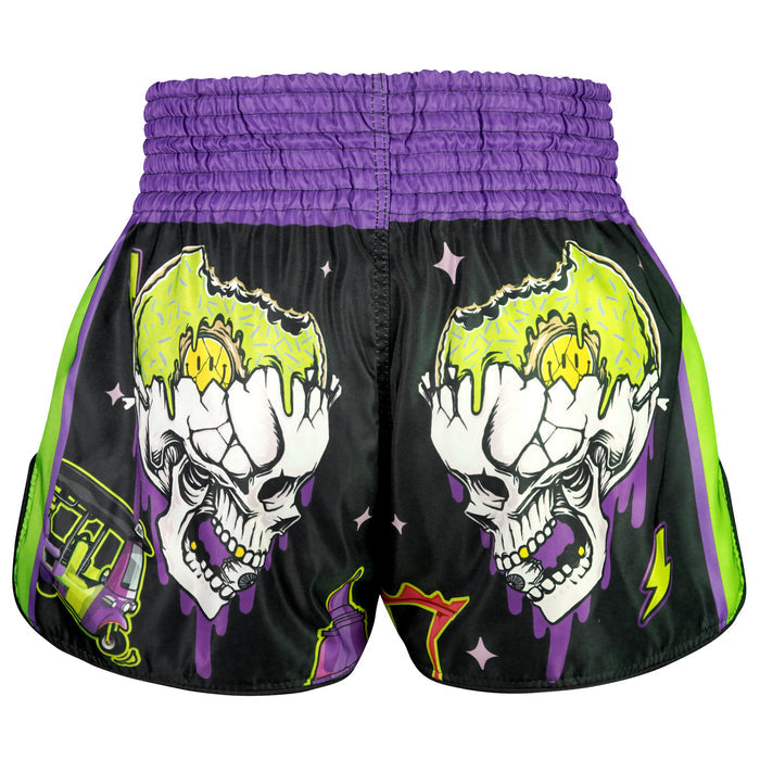 TUFF Muay Thai Shorts Boxing Trunks Retro Style (TUF-RMS118-BLK)