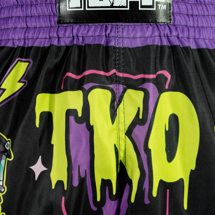 TUFF Muay Thai Shorts Boxing Trunks Retro Style (TUF-RMS118-BLK)