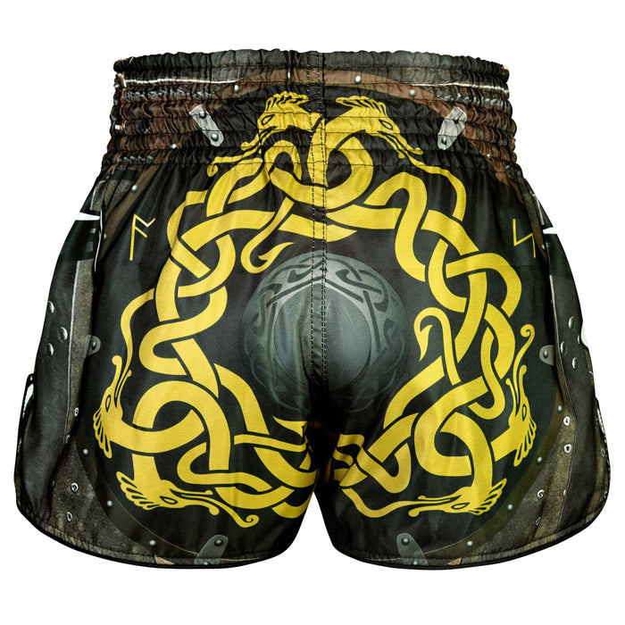 TUFF Muay Thai Shorts Boxing Trunks Retro Style (TUF-RMS120-BRN)