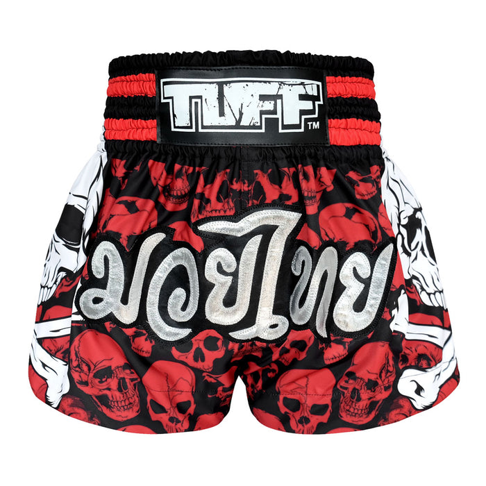 TUFF Muay Thai Shorts Boxing Trunks Traditional Style (TUF-MS620-RED)