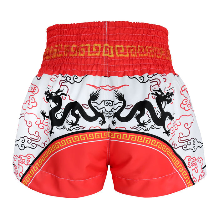 TUFF Muay Thai Shorts Boxing Trunks Traditional Style (TUF-MS621-WHT)