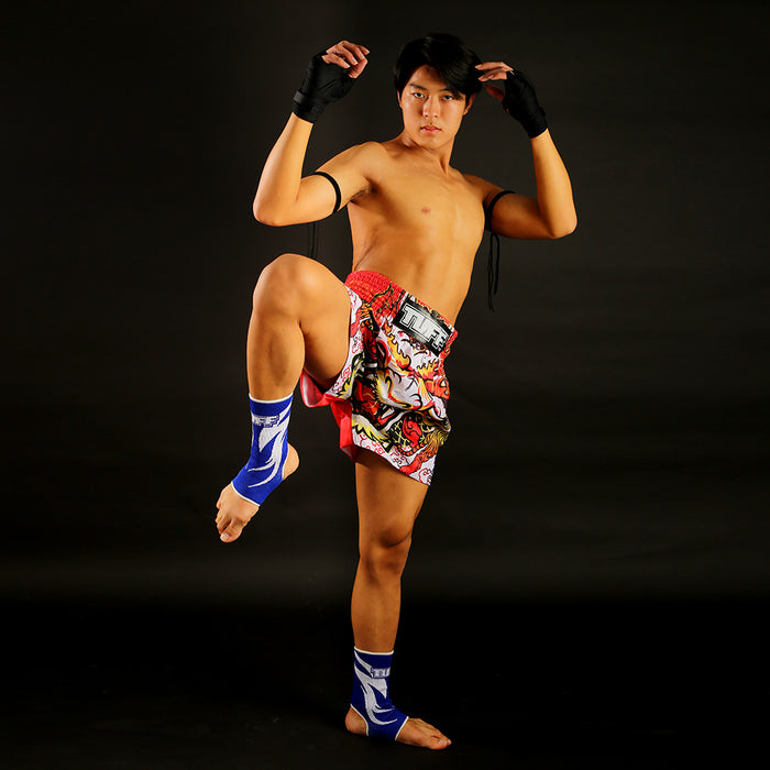 TUFF Muay Thai Shorts Boxing Trunks Traditional Style (TUF-MS621-WHT)