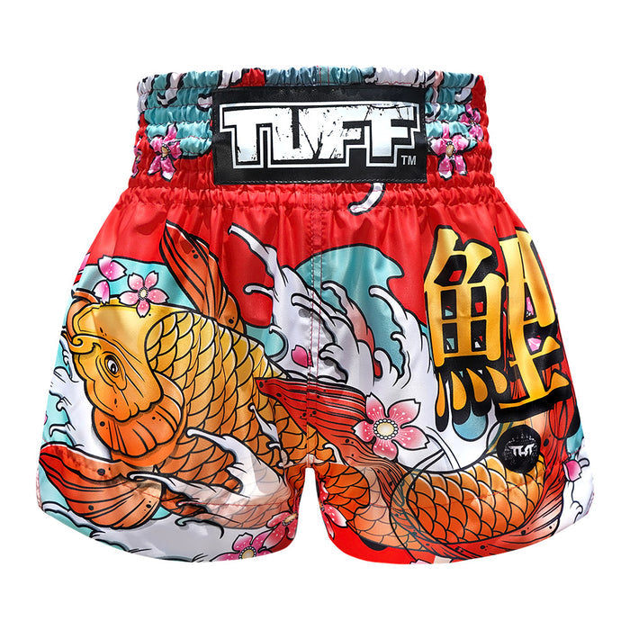 TUFF Muay Thai Shorts Boxing Trunks Traditional Style (TUF-MS637-RED)