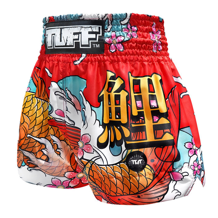 TUFF Muay Thai Shorts Boxing Trunks Traditional Style (TUF-MS637-RED)