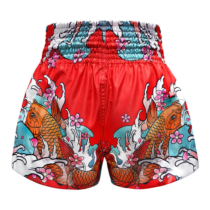 TUFF Muay Thai Shorts Boxing Trunks Traditional Style (TUF-MS637-RED)