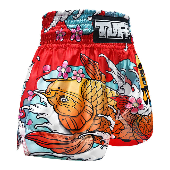 TUFF Muay Thai Shorts Boxing Trunks Traditional Style (TUF-MS637-RED)