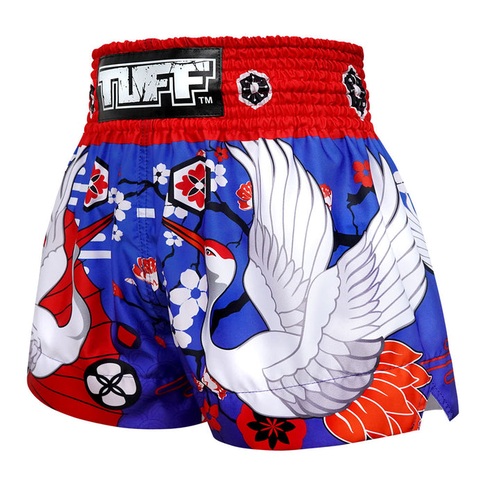 TUFF Muay Thai Shorts Boxing Trunks Traditional Style (TUF-MS639-BLU)