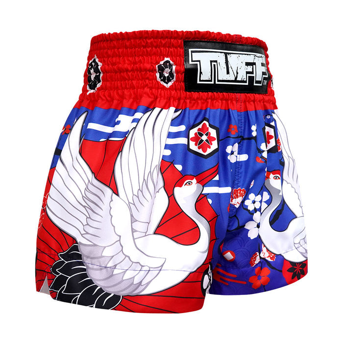 TUFF Muay Thai Shorts Boxing Trunks Traditional Style (TUF-MS639-BLU)