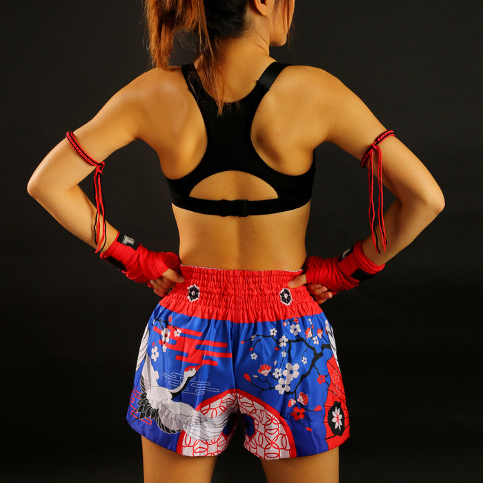 TUFF Muay Thai Shorts Boxing Trunks Traditional Style (TUF-MS639-BLU)