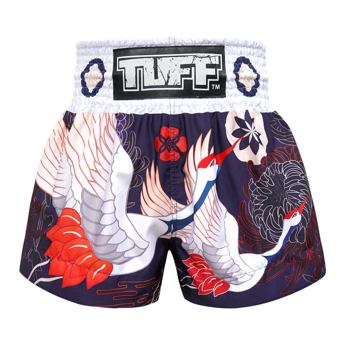 TUFF Muay Thai Shorts Boxing Trunks Traditional Style (TUF-MS639-NVB)