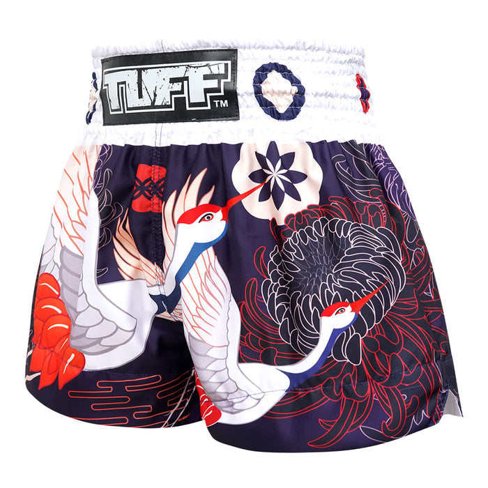 TUFF Muay Thai Shorts Boxing Trunks Traditional Style (TUF-MS639-NVB)
