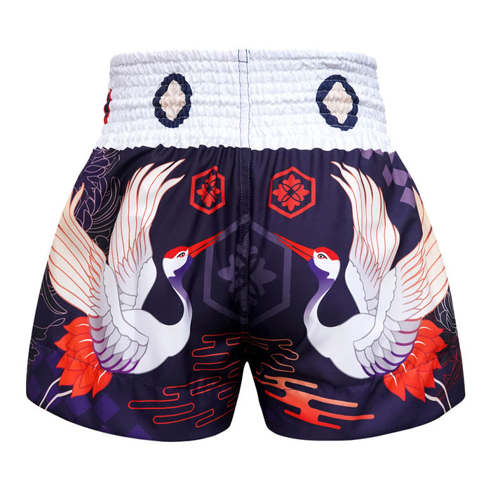 TUFF Muay Thai Shorts Boxing Trunks Traditional Style (TUF-MS639-NVB)