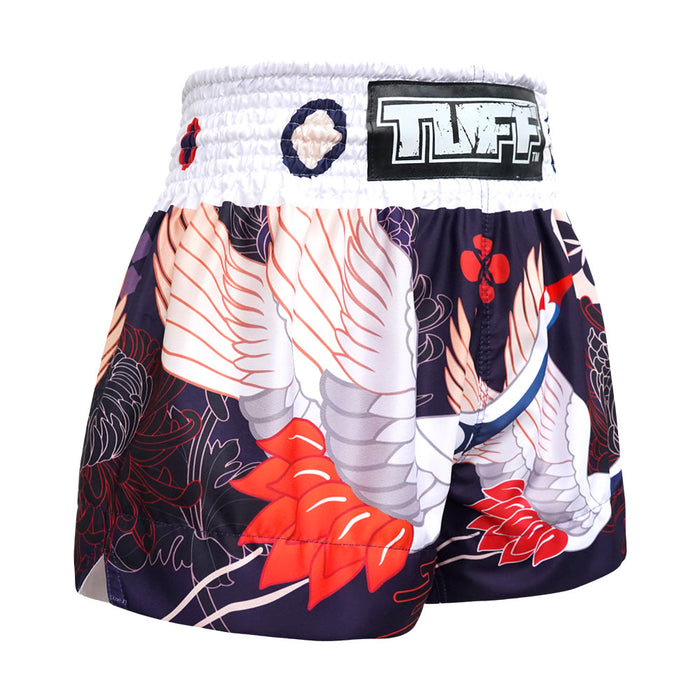 TUFF Muay Thai Shorts Boxing Trunks Traditional Style (TUF-MS639-NVB)