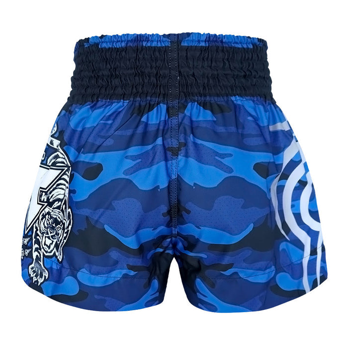 TUFF Muay Thai Shorts Boxing Trunks Traditional Style (TUF-MS640-BLU)