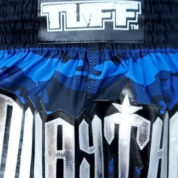 TUFF Muay Thai Shorts Boxing Trunks Traditional Style (TUF-MS640-BLU)