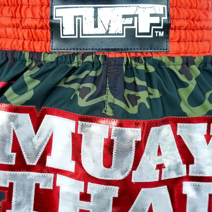 TUFF Muay Thai Shorts Boxing Trunks Traditional Style (TUF-MS640-GRN)
