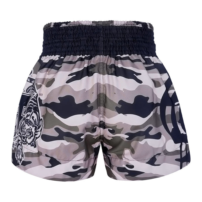 TUFF Muay Thai Shorts Boxing Trunks Traditional Style (TUF-MS640-GRY)
