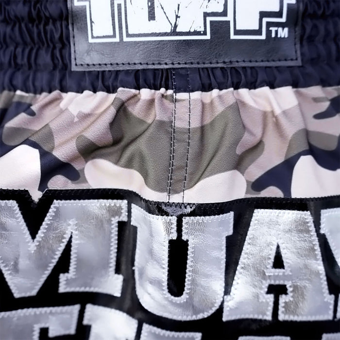 TUFF Muay Thai Shorts Boxing Trunks Traditional Style (TUF-MS640-GRY)
