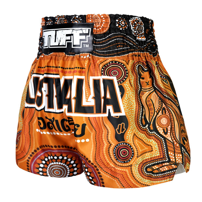 TUFF Muay Thai Shorts Boxing Trunks Traditional Style (TUF-MS668-ORG)