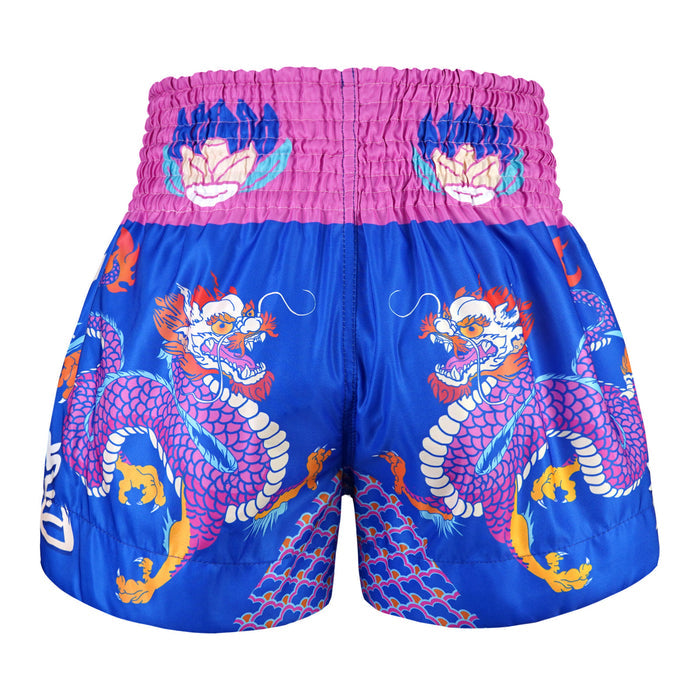 TUFF Muay Thai Shorts Boxing Trunks Traditional Style (TUF-MS686-BLU)