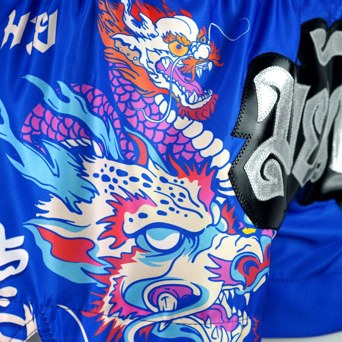 TUFF Muay Thai Shorts Boxing Trunks Traditional Style (TUF-MS686-BLU)