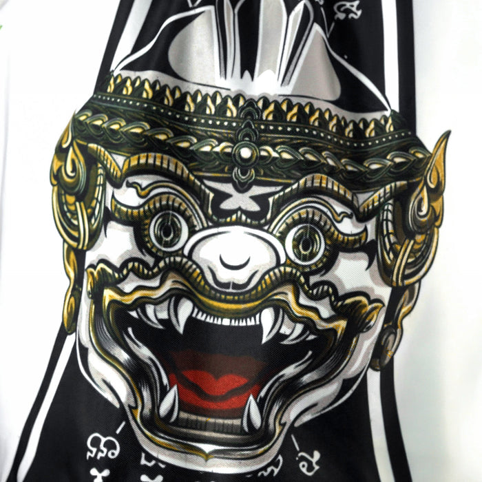 TUFF Muay Thai Shorts Boxing Trunks Traditional Style (TUF-MS689-WHT)