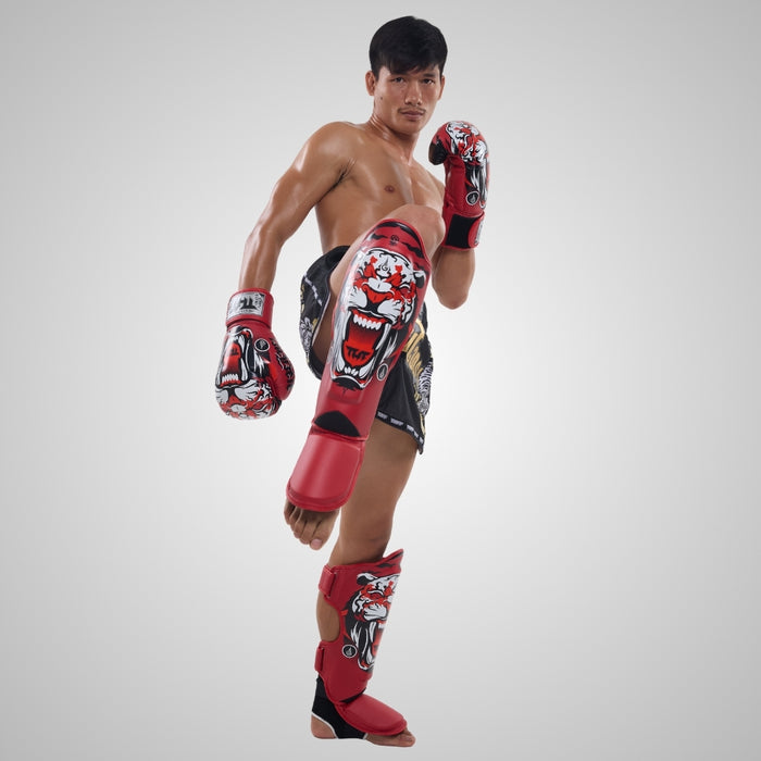 TUFF Red Tiger Shin Guards
