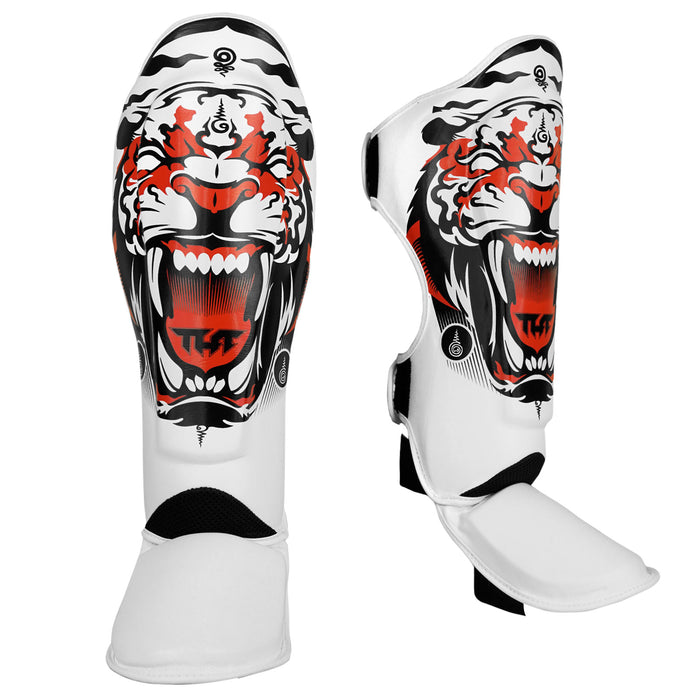 TUFF White Tiger Shin Guards