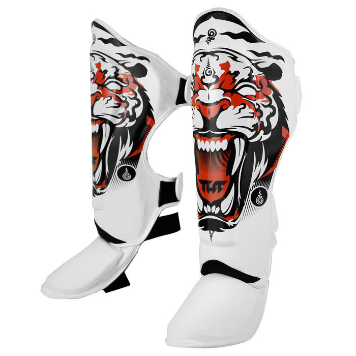 TUFF White Tiger Shin Guards