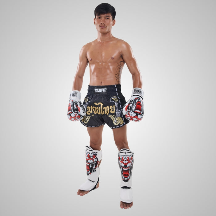 TUFF White Tiger Shin Guards