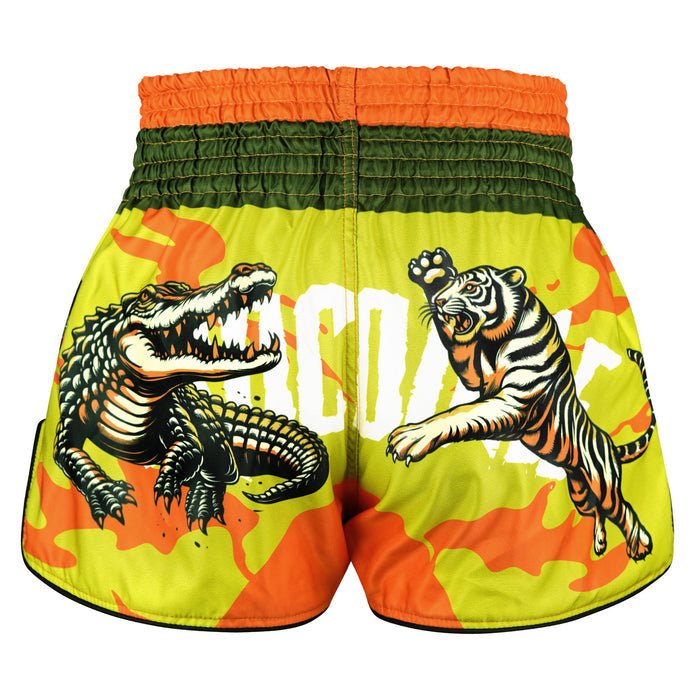 TUFFPAYAK Muay Thai Shorts Boxing Trunks Retro Style (TPY-RMS014-GRN)