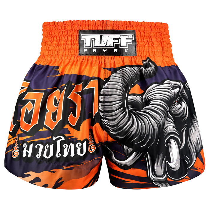 TUFFPAYAK Muay Thai Shorts Boxing Trunks Traditional Style (TPY-MS004-PUR)