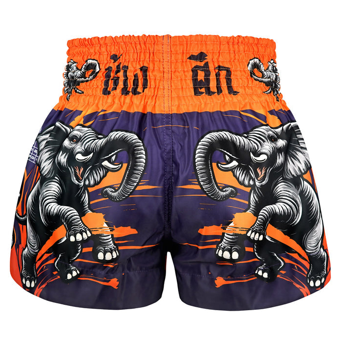 TUFFPAYAK Muay Thai Shorts Boxing Trunks Traditional Style (TPY-MS004-PUR)