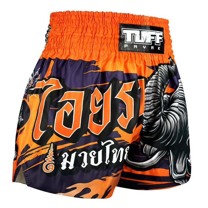 TUFFPAYAK Muay Thai Shorts Boxing Trunks Traditional Style (TPY-MS004-PUR)