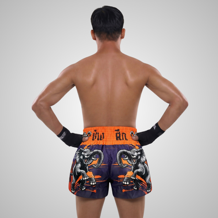 TUFFPAYAK Muay Thai Shorts Boxing Trunks Traditional Style (TPY-MS004-PUR)