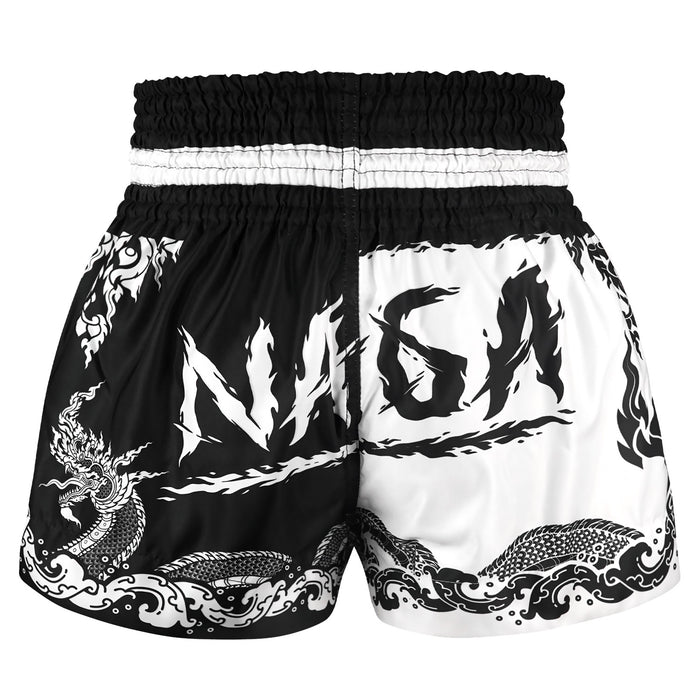 TUFFPAYAK Muay Thai Shorts Boxing Trunks Traditional Style (TPY-MS005-BLK)