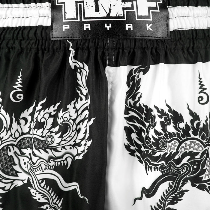 TUFFPAYAK Muay Thai Shorts Boxing Trunks Traditional Style (TPY-MS005-BLK)