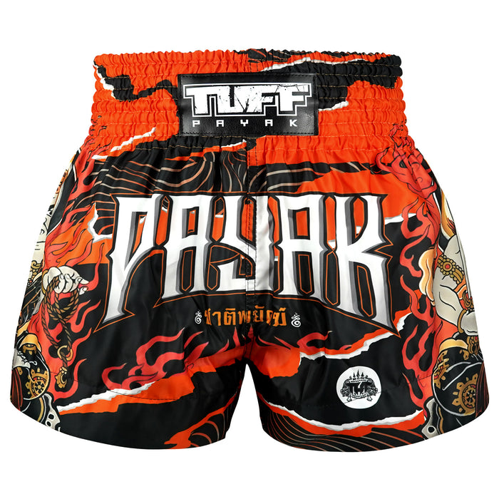 TUFFPAYAK Muay Thai Shorts Boxing Trunks Traditional Style (TPY-MS006-BLK)