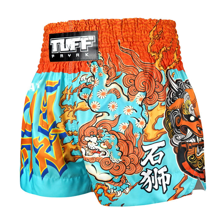 TUFFPAYAK Muay Thai Shorts Boxing Trunks Traditional Style (TPY-MS007-LTB)