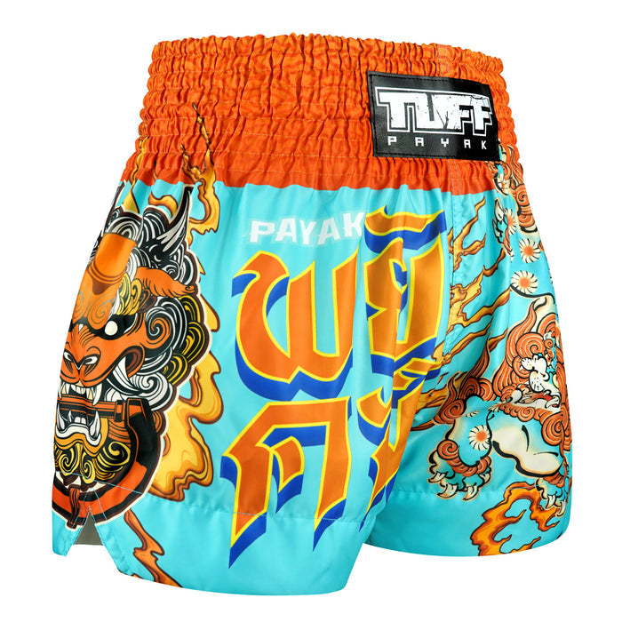 TUFFPAYAK Muay Thai Shorts Boxing Trunks Traditional Style (TPY-MS007-LTB)
