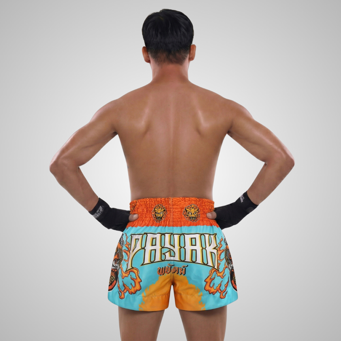 TUFFPAYAK Muay Thai Shorts Boxing Trunks Traditional Style (TPY-MS007-LTB)