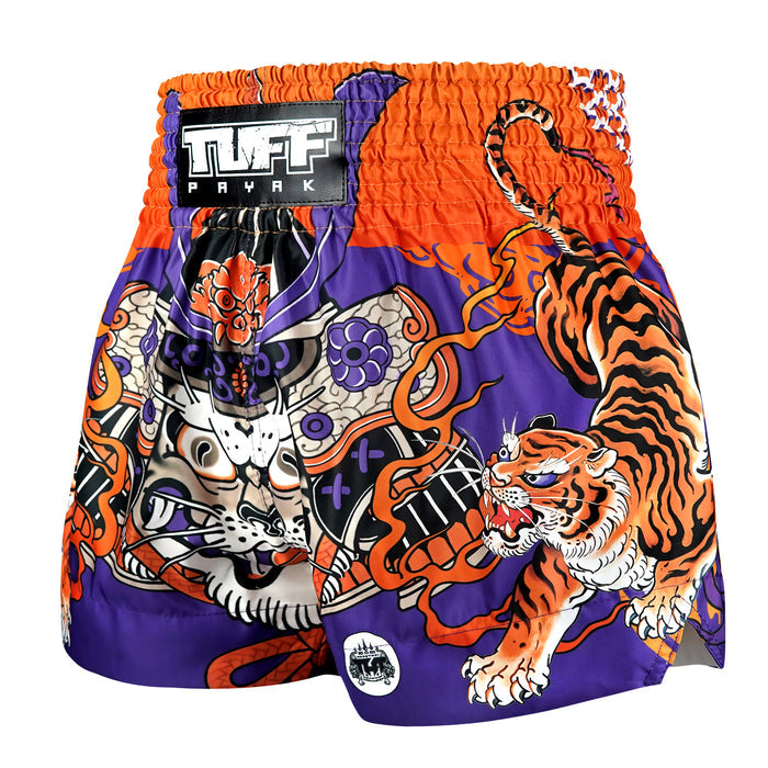 TUFFPAYAK Muay Thai Shorts Boxing Trunks Traditional Style (TPY-MS008-PUR)