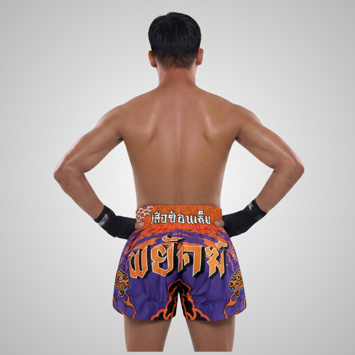 TUFFPAYAK Muay Thai Shorts Boxing Trunks Traditional Style (TPY-MS008-PUR)
